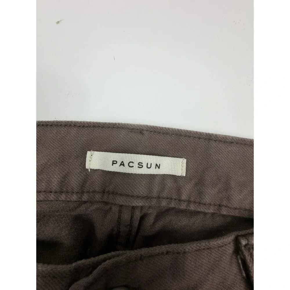 PacSun Womens 27 Brown Utility Cargo Pants Wide Leg Baggy Y2K Streetwear 90s - Picture 2 of 10